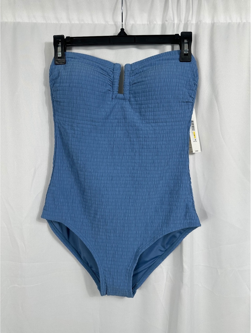 DKNY Blue Strapless One Piece Swimsuit with Tummy Compression Size Medium